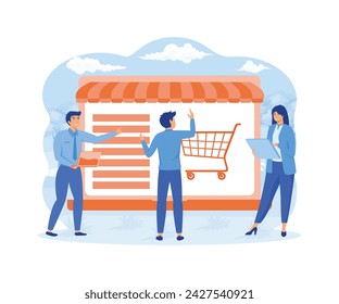 Order confirmation concept. Online internet shopping sale buy purchase process.  flat vector modern illustration 