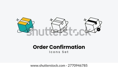 Order Confirmation icons vector set stock illustration