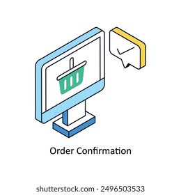 Order Confirmation Isometric style icon. Symbol on White background EPS 10 File 