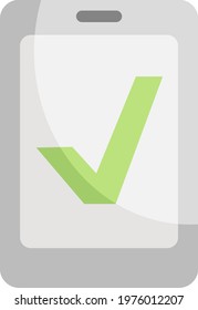 Bestellung bestätigt, Symbolgrafik, Vektorgrafik auf weißem Hintergrund