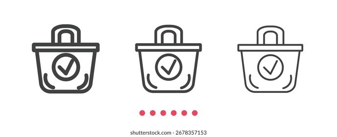 Icono de pedido confirmado. Vector de icono de línea delgada