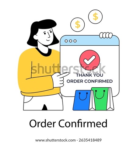 Order confirmed illustration in modern design