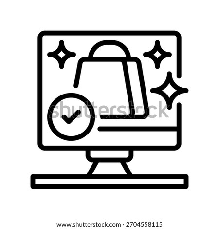 Order Confirmed Line Icon, Outline Symbol for Purchase Approval, Transaction Success, Customer Validation, Ecommerce Completion, and Retail Notification. Vector Sign Icon.
