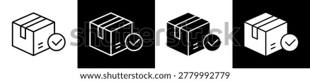 Order Confirmed White Black Icon Vector Illustration