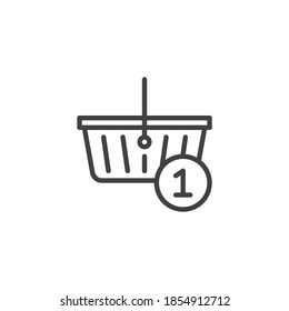 Order contains one item line icon. linear style sign for mobile concept and web design. Shopping basket one item outline vector icon. Symbol, logo illustration. Vector graphics