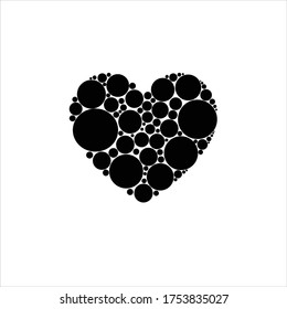 the order of the dark circles that make up the heart