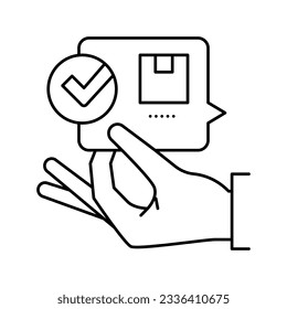 order delivered accepted review line icon vector. order delivered accepted review sign. isolated contour symbol black illustration