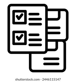Order delivery checklist icon outline vector. Parcel confirmation. Postal service list