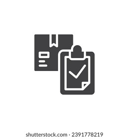 Order delivery completed vector icon. filled flat sign for mobile concept and web design. Order fulfillment glyph icon. Symbol, logo illustration. Vector graphics