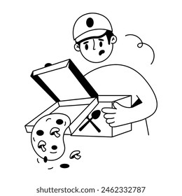 Order Delivery Hand Drawn Mini Illustrations 
