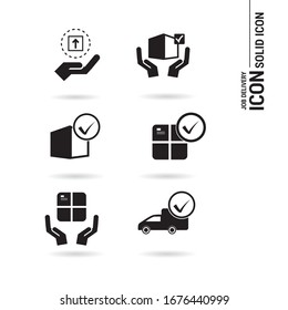 Order delivery icon. Basic solid icon.