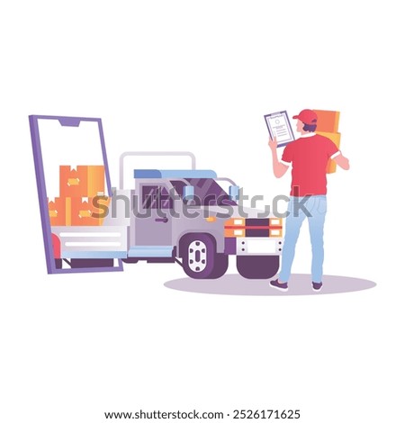Order delivery illustration in flat style