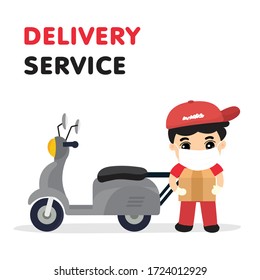 Entrega de pedidos online. Sistema de seguimiento de envíos móvil hombre motocicleta rápida transporte el paisaje urbano.