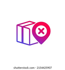 order delivery problem icon with a parcel