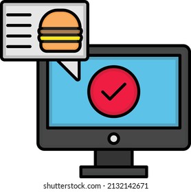 Order Dispatch Confirmation Concept, Online Burger Purchase Vector Color Icon Design, Retail Food Delivery Service Symbol, Touch Less Meal Courier Sign, Grocery Pickup Stock Illustration