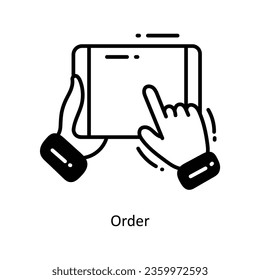 Order doodle Icon Design illustration. Logistics and Delivery Symbol on White background EPS 10 File