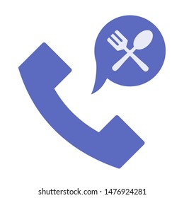 Order food by phone call icon vector Logo illustration and design.  A restaurant commerce and e-commerce order system  element.  Can be used for web and mobile development suitable for infographic