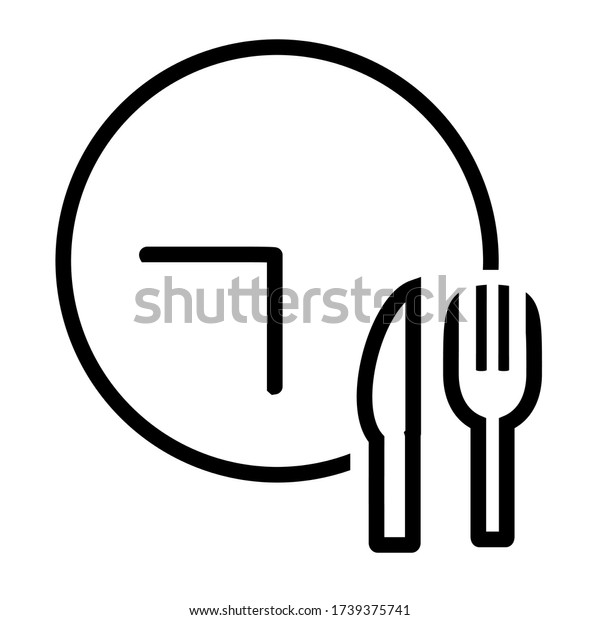 Order Food Delivery Icon. Safe eat time. Vector\
Line Icon. Editable\
Stroke