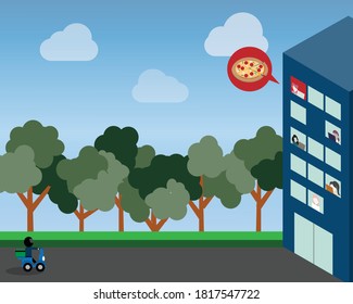 Order food delivery service to office vector