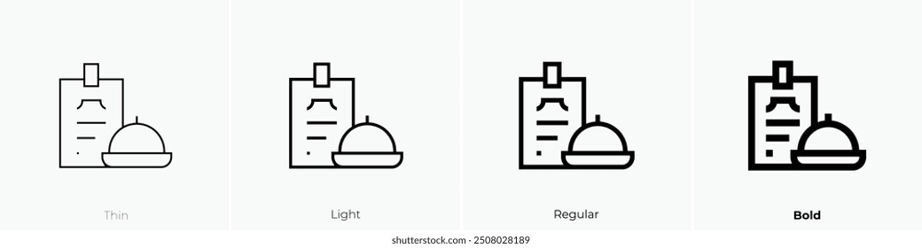 order food icon. Thin, Light Regular And Bold style design isolated on white background
