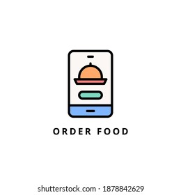 order food icon vector illustration. order food icon lineal color design.