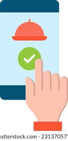 Pedir imagen vectorial del icono Alimentos. Adecuado para aplicaciones web móviles y medios de impresión.