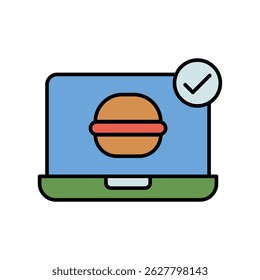 order food icon with white background vector stock illustration