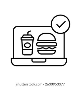 order food icon with white background vector stock illustration