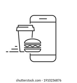 Order food from mobile phone on white