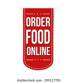 Order food online banner design over a white background, vector illustration