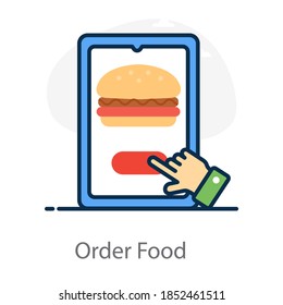 Pedir el vector en línea del alimento, icono modificable 