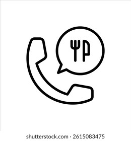 order food outline icon. call black line illustration.