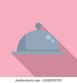 Order food tray icon flat vector. Dinner menu online. Gourmet cook