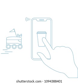 Order foods and drinks in the application on phone and delivery with a robot. Fast and convenient shipping. Free delivery.