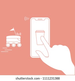 Order foods and drinks in the application on phone and delivery with a robot. Fast and convenient shipping. Free delivery.