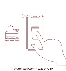 Order foods and drinks in the application on phone and delivery with a robot. Fast and convenient shipping. Free delivery.