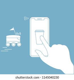 Order foods and drinks in the application on phone and delivery with a robot. Fast and convenient shipping. Free delivery.