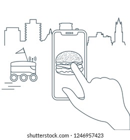 Order foods and drinks in the application on phone and delivery with a robot. Fast and convenient shipping. Free delivery.
