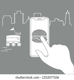 Order foods and drinks in the application on phone and delivery with a robot. Fast and convenient shipping. Free delivery.