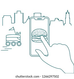 Order foods and drinks in the application on phone and delivery with a robot. Fast and convenient shipping. Free delivery.