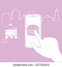 Order foods and drinks in the application on phone and delivery with a robot. Fast and convenient shipping. Free delivery.