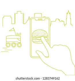 Order foods and drinks in the application on phone and delivery with a robot. Fast and convenient shipping. Free delivery.