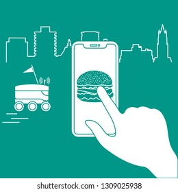 Order foods and drinks in the application on phone and delivery with a robot. Fast and convenient shipping. Free delivery.