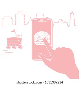 Order foods and drinks in the application on phone and delivery with a robot. Fast and convenient shipping. Free delivery.