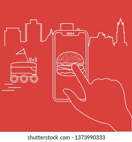 Order foods and drinks in the application on phone and delivery with a robot. Fast and convenient shipping. Free delivery.