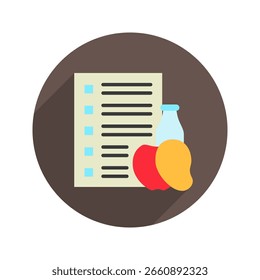 Order Form rounded flat color, mini illustration icon. use for modern concept, print, UI, UX kit, web and app development. Vector related to commerce, retail, marketing and shopping.