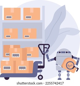 order fulfillment Cobot vector icon design, Warehouse automation symbol, Industrial revolution sign, Shipping and Logistic stock illustration, automate replenishment workflows Using AI robots concept