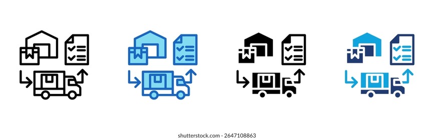 Order Fulfillment icon Multi Style Vector Illustration