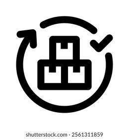 Order fulfillment icon vector illustration. Simple line style