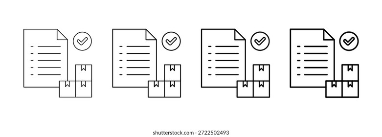 Conjunto de Vectores de Iconos de Cumplimiento de Pedido En Diferentes Estilos de Línea de Trazo